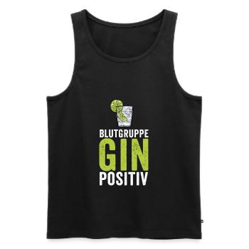 Gin Liebhaber Alkohol Lustig - Männer Premium Bio Tank Top - Schwarz - Vorne - Michal (187cm)