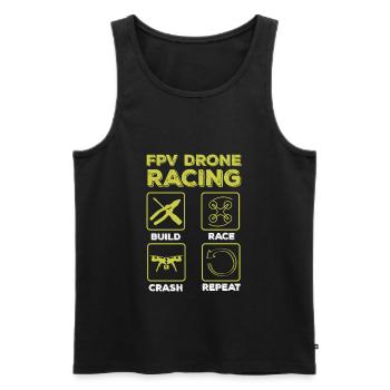 Pilote de drones FPV - Débardeur bio Premium Homme - noir - Devant - AI Model Male 178 light (178cm)