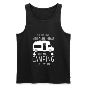 Camping Und Wein Frau Geschenk - Männer Premium Bio Tank Top - Schwarz - Vorne - Michal (187cm)