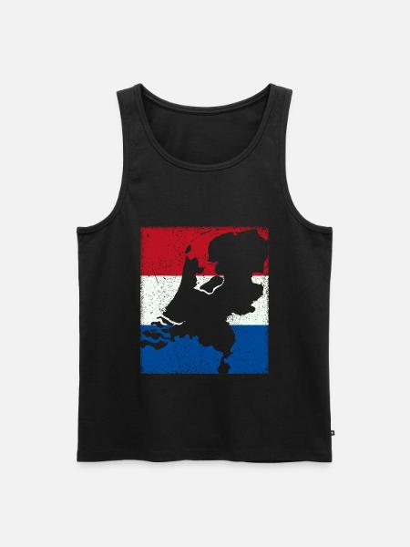 Netherlands flag with map / outline - Men's Premium Organic Tank Top - black