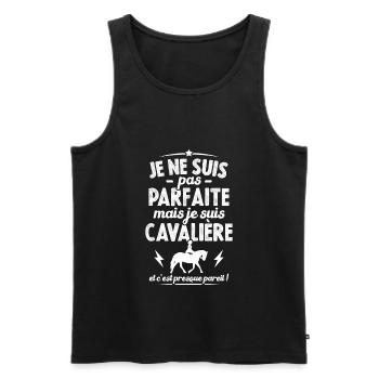 Je ne suis pas parfaite mais je suis Cavalière - Débardeur bio Premium Homme - noir - Devant - Michal (187cm)