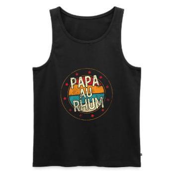 Papa Au Rhum Humour Cadeau Fête Des Pères - Débardeur bio Premium Homme - noir - Devant - Michal (187cm)