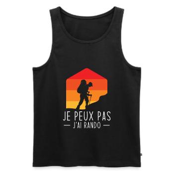 J'peux Pas J'ai Rando - Débardeur bio Premium Homme - noir - Devant - Michal (187cm)