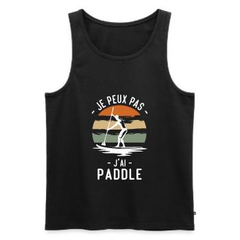 Je peux pas j'ai Paddle humour cadeau - Débardeur bio Premium Homme - noir - Devant - Michal (187cm)