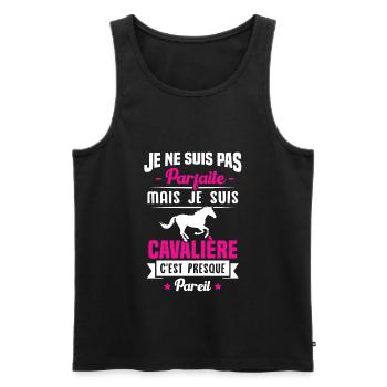 Je ne suis pas parfaite mais je suis cavalière - Débardeur bio Premium Homme - noir - Devant - Michal (187cm)