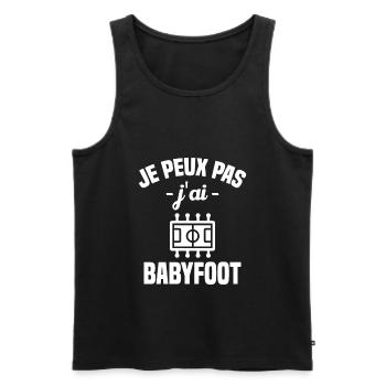 Je peux pas j'ai babyfoot humour cadeau - Débardeur bio Premium Homme - noir - Devant - Michal (187cm)
