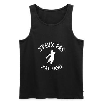 J'peux pas j'ai hand t-shirt pour handball - Débardeur bio Premium Homme - noir - Devant - AI Model Male 178 light (178cm)