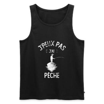 J'peux pas j'ai pêche - Débardeur bio Premium Homme - noir - Devant - AI Model Male 178 light (178cm)