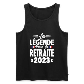 La Légende Prend Sa Retraite 2023 - Débardeur bio Premium Homme - noir - Devant - Michal (187cm)