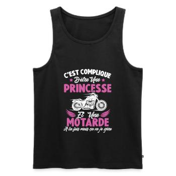 Compliqué d'être une princesse et une motarde - Débardeur bio Premium Homme - noir - Devant - Michal (187cm)