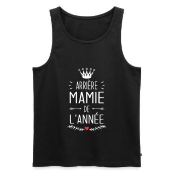 Arrière Mamie De L'année Cadeau Grand mère - Débardeur bio Premium Homme - noir - Devant - Michal (187cm)