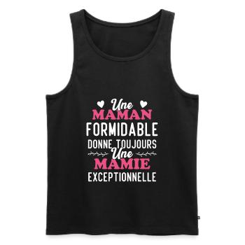 Maman Formidable Donne Mamie Exceptionnelle - Débardeur bio Premium Homme - noir - Devant - Michal (187cm)