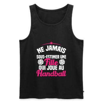 Ne jamais sous estimer fille qui joue au handball - Débardeur bio Premium Homme - noir - Devant - Michal (187cm)