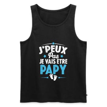 Je Peux Pas Je Vais Être Papy Cadeau Grand-père - Débardeur bio Premium Homme - noir - Devant - Michal (187cm)
