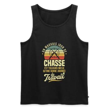 Cadeau pour Chasseur / Un mauvais jour de Chasse - Débardeur bio Premium Homme - noir - Devant - Michal (187cm)