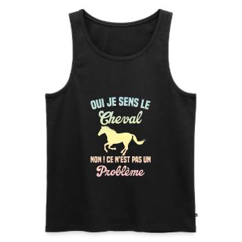 Oui Je Sens Le Cheval non ce n est pas un problème - Débardeur bio Premium Homme - noir - Devant - Michal (187cm)