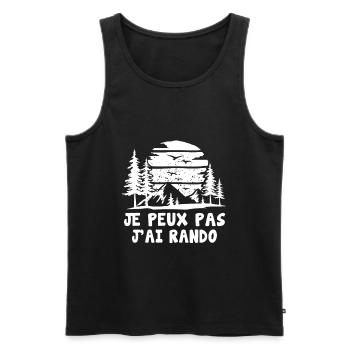 J'peux Pas J'ai Rando - Débardeur bio Premium Homme - noir - Devant - Michal (187cm)