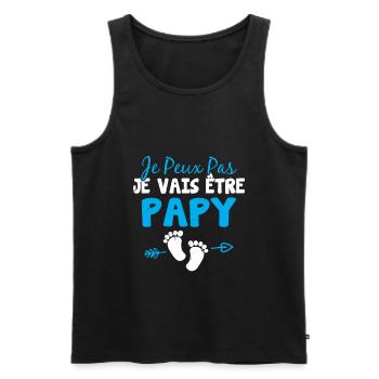 Je peux pas je vais être papy Cadeau Grand-père - Débardeur bio Premium Homme - noir - Devant - Michal (187cm)