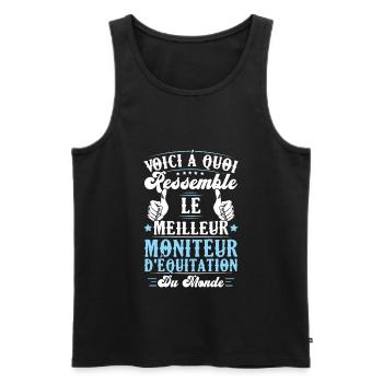 Le meilleur moniteur d'équitation du monde - Débardeur bio Premium Homme - noir - Devant - AI Model Male 178 light (178cm)