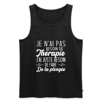 J'ai juste besoin de faire de la plongée - Débardeur bio Premium Homme - noir - Devant - Michal (187cm)