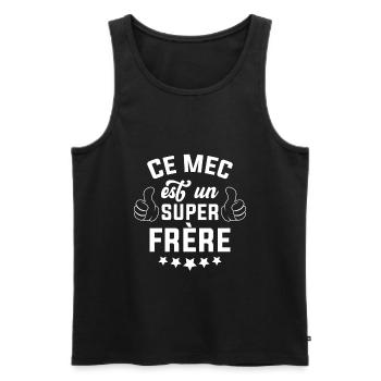 Ce mec est un super frère - Débardeur bio Premium Homme - noir - Devant - AI Model Male 178 light (178cm)