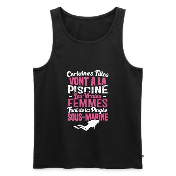 Les vraies femmes font de la plongée sous marine - Débardeur bio Premium Homme - noir - Devant - AI Model Male 178 light (178cm)