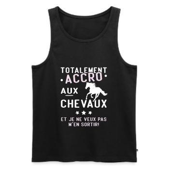 Totalement accro aux chevaux - Débardeur bio Premium Homme - noir - Devant - Michal (187cm)