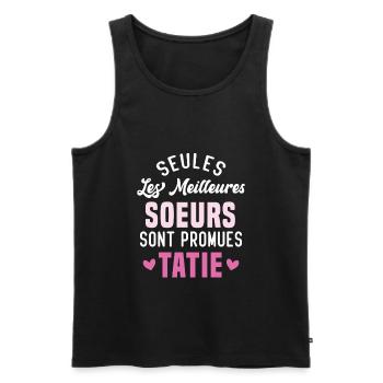seules les meilleures soeurs sont promues tatie - Débardeur bio Premium Homme - noir - Devant - Michal (187cm)