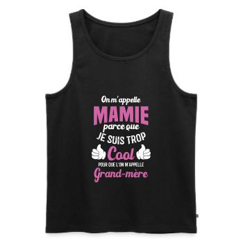 On m'appelle mamie parce que je suis trop cool - Débardeur bio Premium Homme - noir - Devant - Michal (187cm)