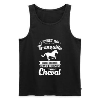 Aujourd'hui je parle seulement à mon cheval - Débardeur bio Premium Homme - noir - Devant - Michal (187cm)