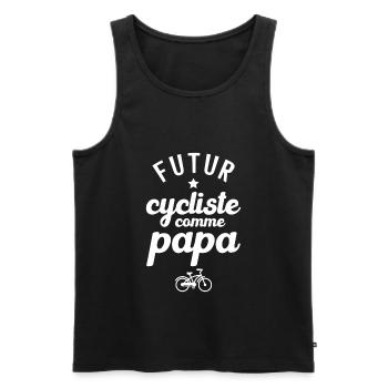 Futur cycliste comme papa - Débardeur bio Premium Homme - noir - Devant - Michal (187cm)