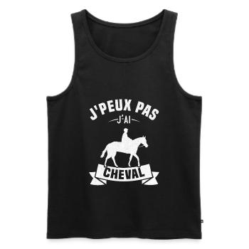 J'peux pas j'ai cheval - Débardeur bio Premium Homme - noir - Devant - Michal (187cm)