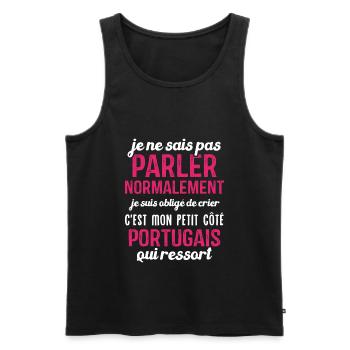 C'est mon petit côté portugais qui ressort - Débardeur bio Premium Homme - noir - Devant - Michal (187cm)