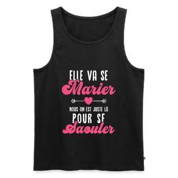 Elle va se marier - Débardeur bio Premium Homme - noir - Devant - AI Model Male 178 light (178cm)