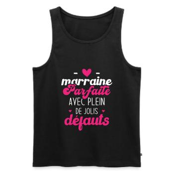 Marraine parfaite avec plein de jolis défauts - Débardeur bio Premium Homme - noir - Devant - Michal (187cm)