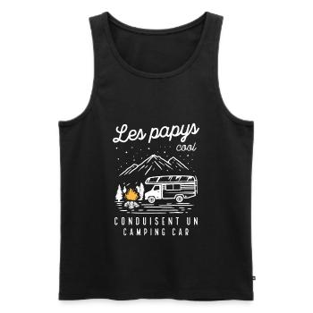 Les Papys Cool Conduisent Un Camping-car - Débardeur bio Premium Homme - noir - Devant - Michal (187cm)