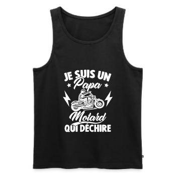 Je Suis Un Papa Motard Qui Déchire - Débardeur bio Premium Homme - noir - Devant - Michal (187cm)