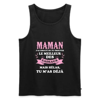 Maman j'ai essayé de te trouver Le meilleur cadeau - Débardeur bio Premium Homme - noir - Devant - Michal (187cm)