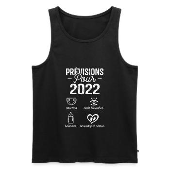 2022 Annonce Grossesse Papa Annonces Grossesse - Débardeur bio Premium Homme - noir - Devant - AI Model Male 178 light (178cm)
