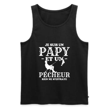 Je suis un Papy et un Pécheur Cadeau grand-père - Débardeur bio Premium Homme - noir - Devant - Michal (187cm)