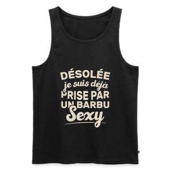 Désolée je suis déjà prise par un barbu sexy - Débardeur bio Premium Homme - noir - Devant - Michal (187cm)