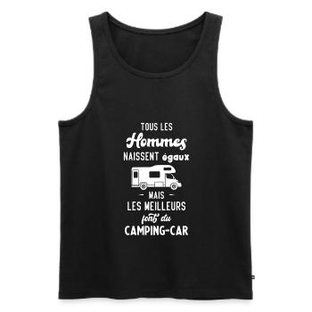 Les meilleurs hommes font du camping-car - Débardeur bio Premium Homme - noir - Devant - Michal (187cm)