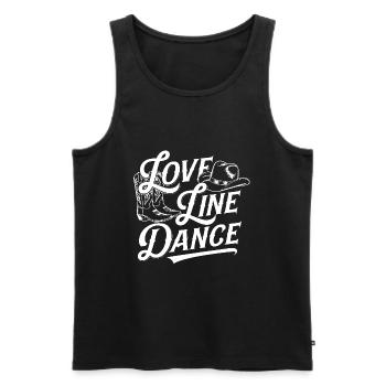 Love Line Dance J’adore la danse en ligne - Débardeur bio Premium Homme - noir - Devant - AI Model Male 178 light (178cm)