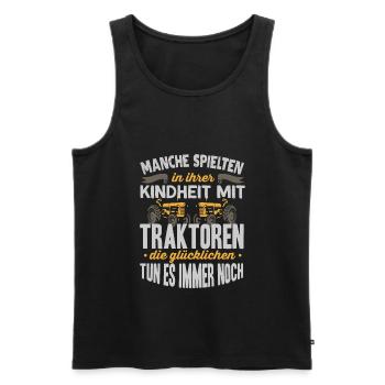 Farmer farmer tractor - Men's Premium Organic Tank Top - black - Front - Michal (187cm)