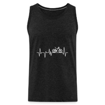 cycling - Men's Premium Organic Tank Top - charcoal grey - Front - Alexander (188cm)