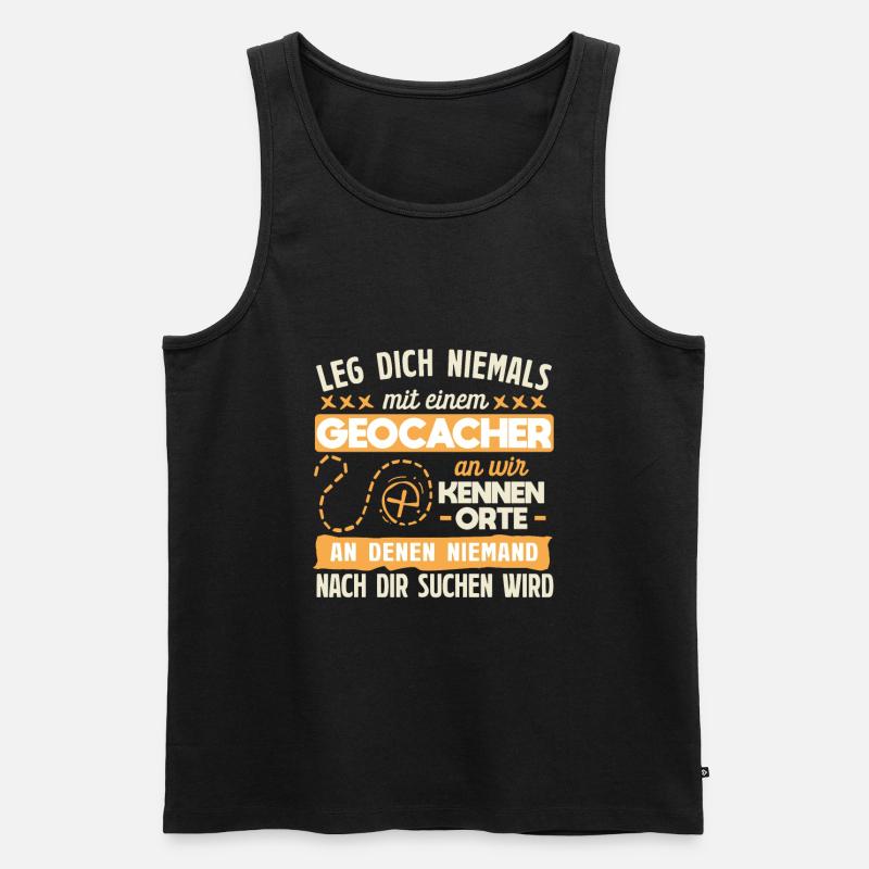 Geocaching Geocacher Saying - Men's Premium Organic Tank Top - black