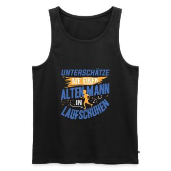 Joggen Spruch Jogging Laufen Marathon - Männer Premium Bio Tank Top - Schwarz - Vorne - Michal (187cm)
