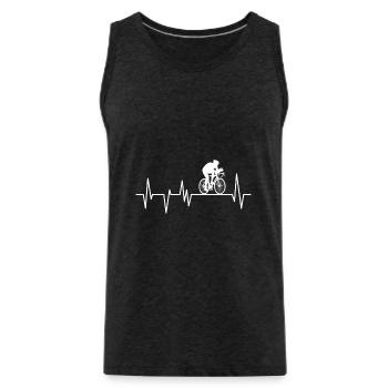 cycling - Men's Premium Organic Tank Top - charcoal grey - Front - Alexander (188cm)