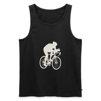 Cycling cyclist Bicycle racing bicycle - Men's Premium Organic Tank Top - black - Front - AI Model Male 178 light (178cm)