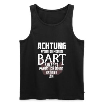 Bart Spruch Bartträger Schnurrbart - Männer Premium Bio Tank Top - Schwarz - Vorne - AI Model Male 178 light (178cm)